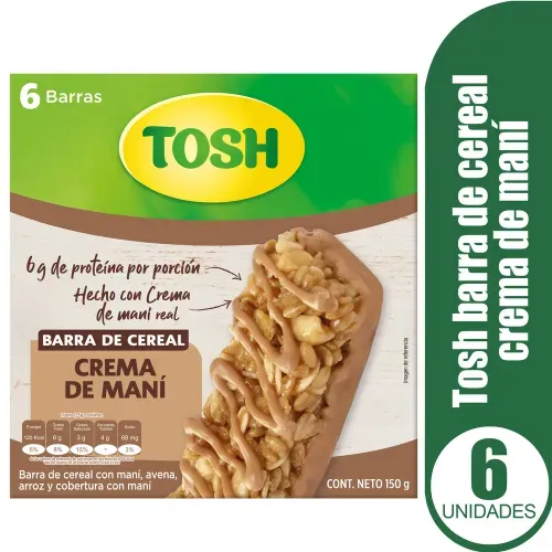Barra Tosh Crema Maní Chewy 6 uds - 150 g