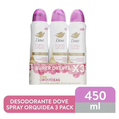 Desodorante Dove Orquídea Y Vitamina E Aerosol 3 Pack - 150ml