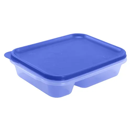 Tazón Guateplast Rectangular con Division  (3 Tz/710 Ml) color Azul - unidad