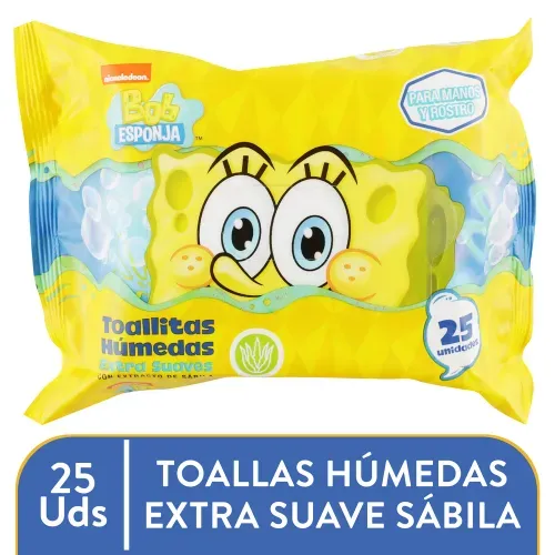 Toallitas Húmedas Gelatti Bob Esponja 25 unidades