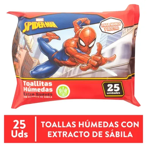 Toallitas Gelatti Húmedas Spiderman - 25 g