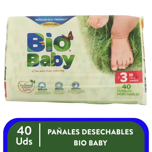 Pañales - Etapa 7 Bio Baby Panal Bebe Bio Baby Talla 3m - 40 Unidades