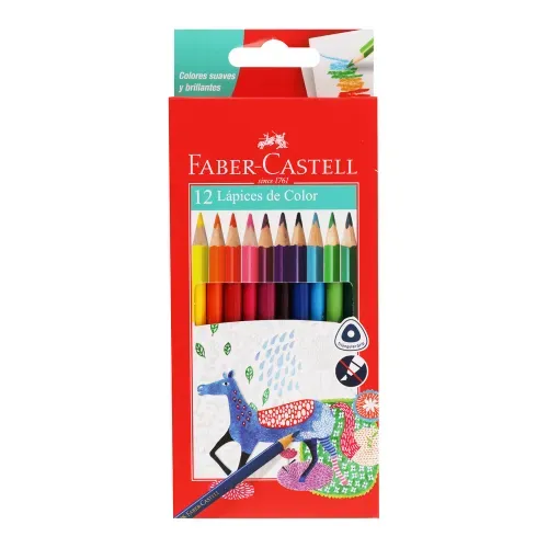 Lápices de color Faber Castell, triangulares -12 uds