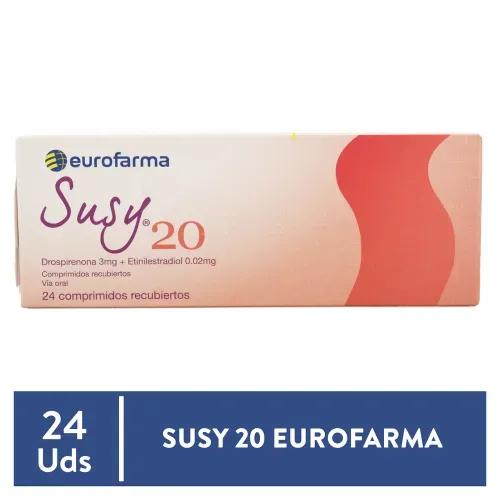 Anticonceptivos, Hormonal y Salud Sexual Eurofarma Susy 20 x 24 Tabs Eurofarma