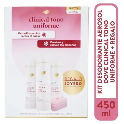 Kit Des Aer 3pk Dove Clinical 450mljoye