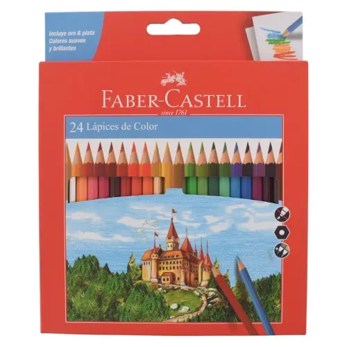 Lapiz Color Faber Hexag Caj 24 Colores