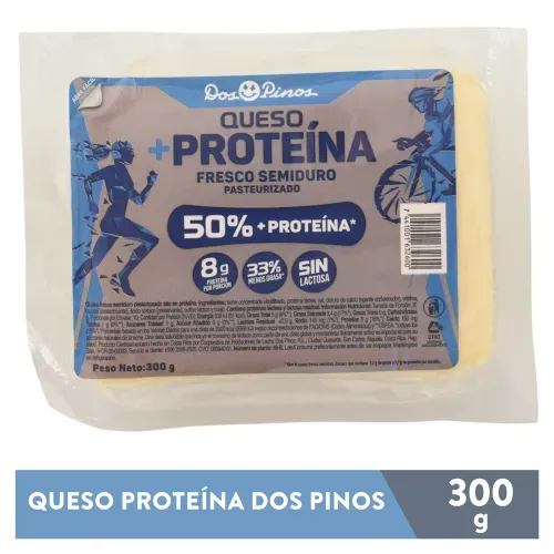 Queso Dos Pinos + Proteína Fresco Semiduro, Sin Lactosa - 300g