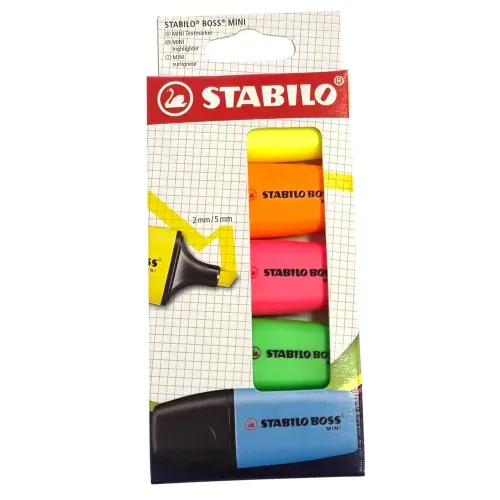 Resaltador Stabilo Neon Mini Surtido 5u