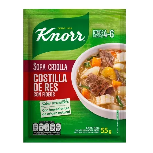 Sopa Knorr Costilla de Res Criolla con Fideos 55g