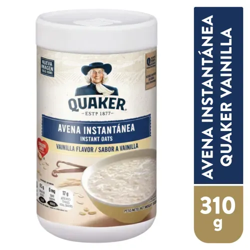 Avena Instan Quaker Vainilla Tarro 310gr