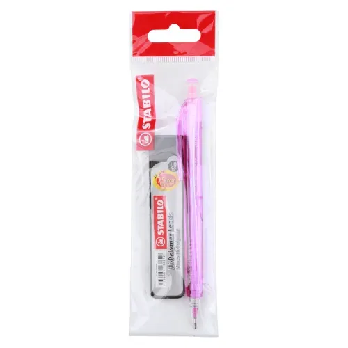 Lápiz de minas Stabilo con porta minas 0.5 mm y Borrador - 3 Pzas