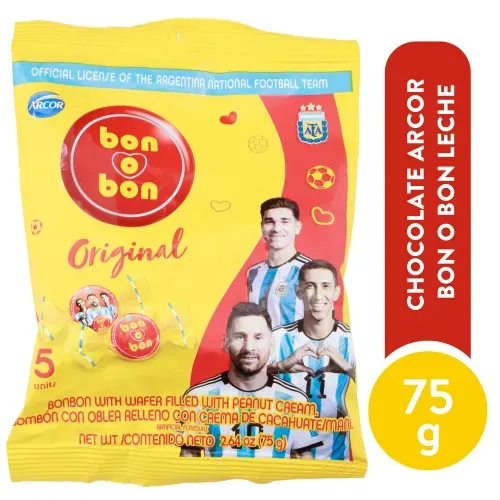 Chocolate Arcor bon o bon leche - 75 g