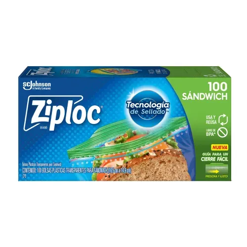 Bolsa Reutilizable Ziploc Para Sándwich - 100 Uds