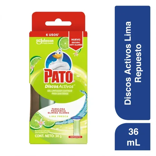 Limpiador Baños Pato Discos Activos Cítrico Repuesto 36 ml