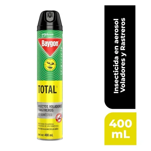 Insecticida Baygon Total Mata Insectos Voladores y Rastreros en Aerosol - 400 ml
