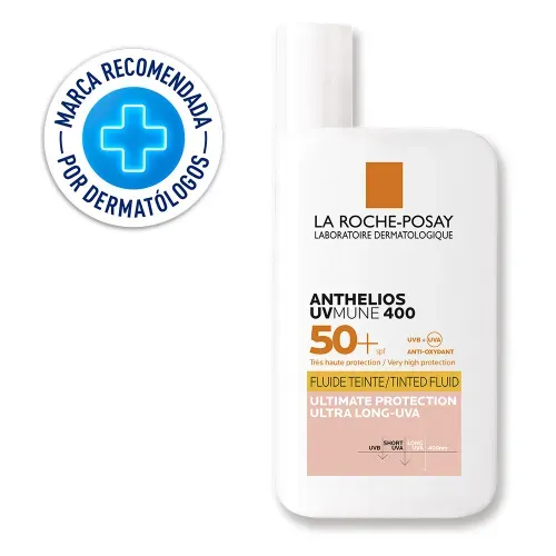 Protector Solar Facial Anthelios Fluido UVmune 400 con color spf 50+ La Roche Posay 50ml