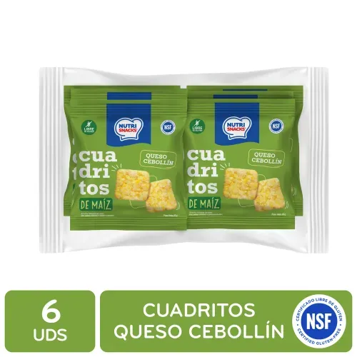 Cuadritos de maíz Nutrisnacks queso cebollín 6 pack - 150 g