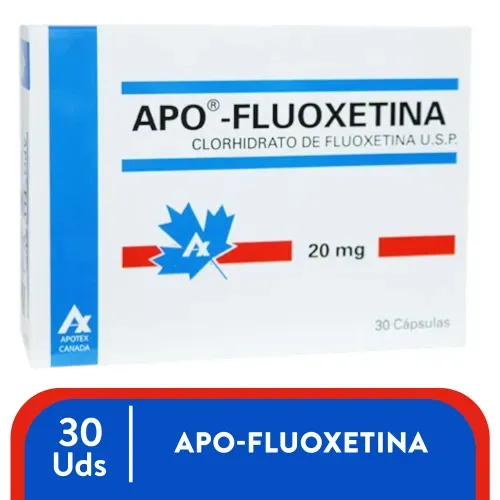 Antidepresivo Apo- fluoxtetina 20 mg caja 30 comprimidos - Precio indicado por comprimido