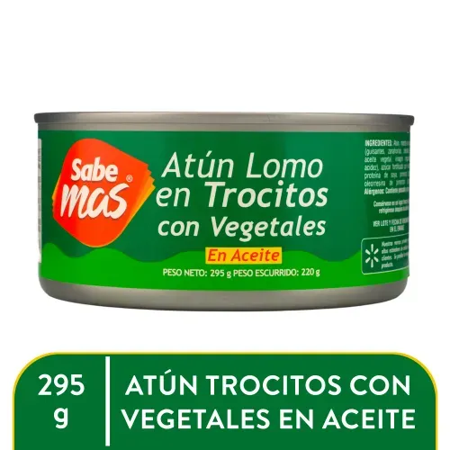 Atún Sabemas Lomo En Trozos En Aceite Con Vegetales - 295 g