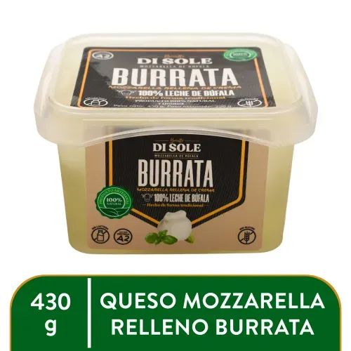 Queso fresco burrata bocatto di sole, libre de lactosa - 250 g