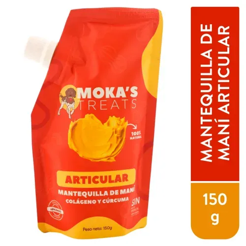 Mantequilla de maní para perros Moka´s Treats colágeno y cúrcuma - 150 g