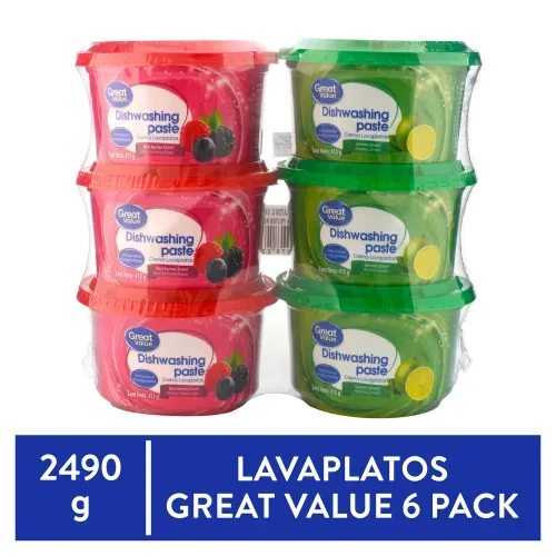 6 Pack Lavaplatos Supermax Limón Frut Rojos -2550gr