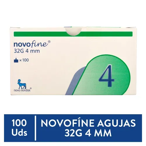 Novofine Agujas 32g x 4mm 100 Unidades