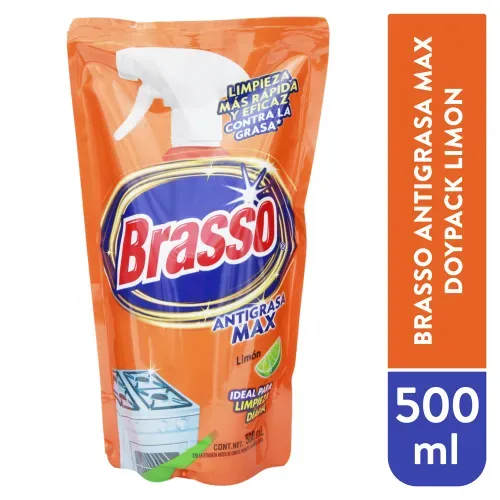 Limpiador Antigrasa Brasso Gold Limón Doypack -500ml