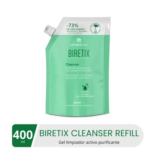 Gel limpiador Biretix refill suave - 400 ml