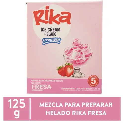 Mezcla Polvo Helado Rika Fresa 125 g