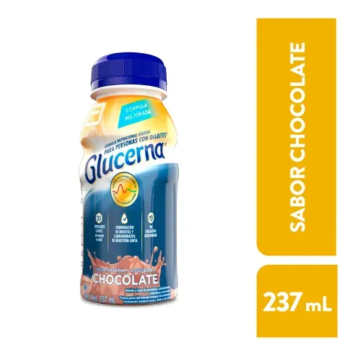 Complemento Nutricional Glucerna Chocolate, bebida que ayuda a controlar los niveles de azúcar en la sangre.- 237 ml