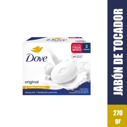 Jabón Dove Original, Hidratación Profunda 3 Pack - 270 g