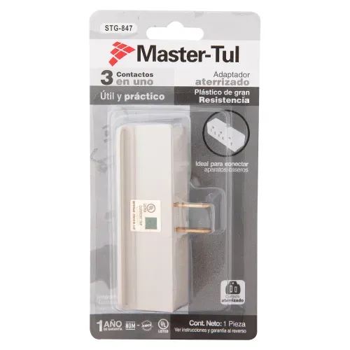 Adaptador Master-Tul Aterrizado Triple Util y Practico - unidad