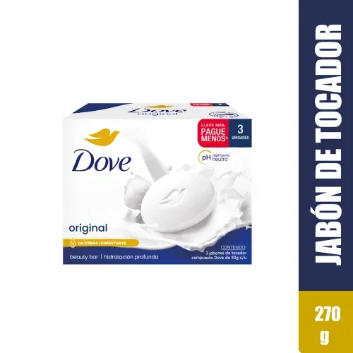 Jabón Dove Original Hidratación Profunda 3 Pack - 270 g