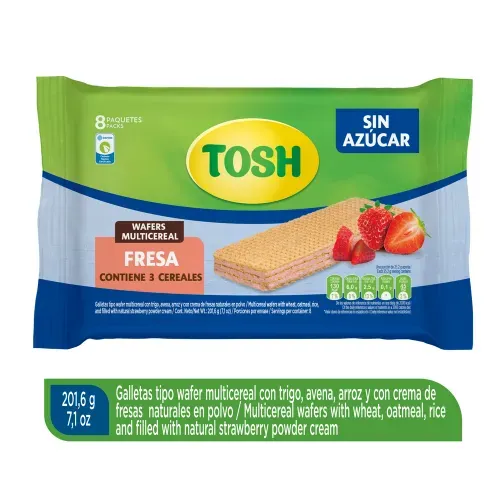 Galletas Pozuelo TOSH Wafer Fresa 8 pack - 201.6 g