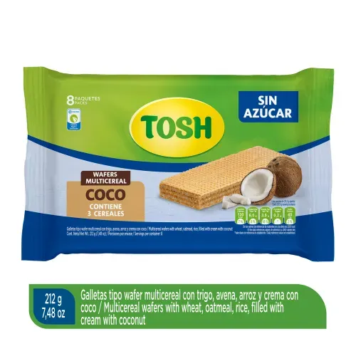 Galletas Pozuelo TOSH Wafer Coco 8 pack - 212 g