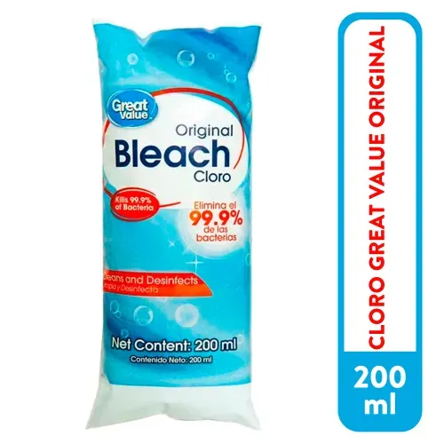 Cloro Great Value Original Bolsa -200ml