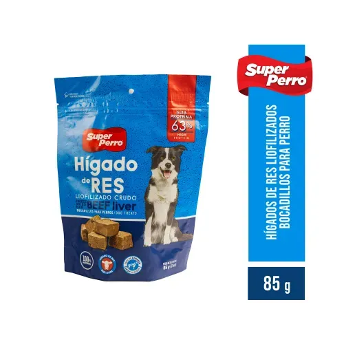 Bocadillos Super Perro sabor hígado y res liofilizado crudo - 85 g