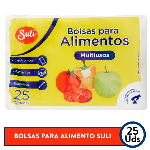 Bolsa Para Alimentos Suli Multiusos - 25 Unidades
