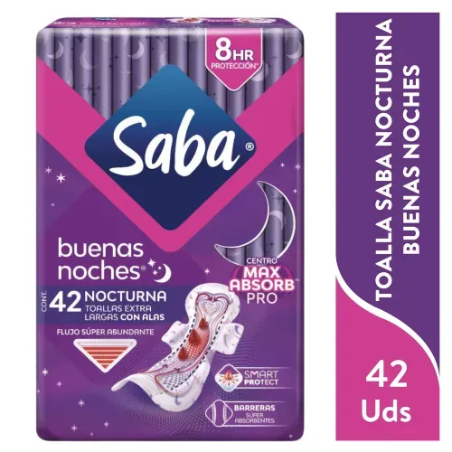Toall Fem Saba Buenas Noches Extra 42 Unidad