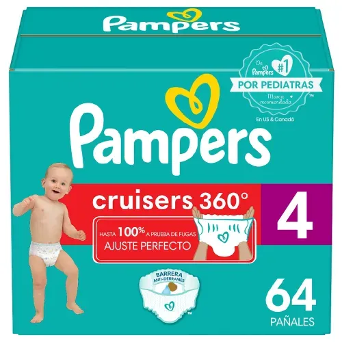 Pañales Pampers Cruisers 360 Talla 4 - 64 Uds