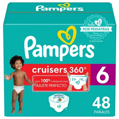Pañales Pampers Cruisers 360 Talla 6 - 48 Uds