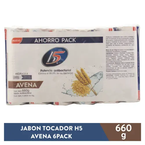 Jabón H5 de tocador avena 6 Pack - 660 g