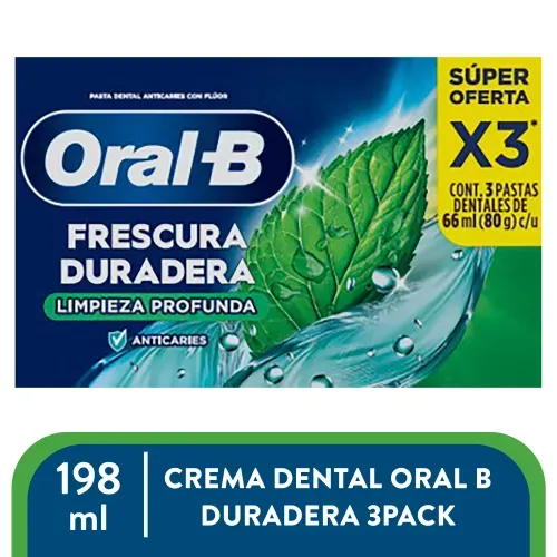 Crema Dent Ob Fresc Duradera 3pack 198ml