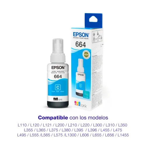 Botella Tinta Epson Cyan T664