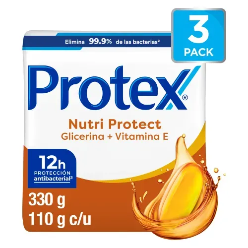 Jabón de Tocador Antibacterial Protex Nutri Protect Vitamina E 110 g 3 Pack
