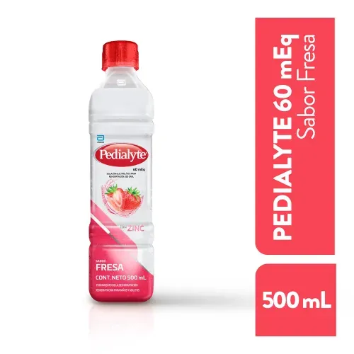 Suero de Rehidratación Oral, Pedialyte®60 mEq Fresa - 500 mL