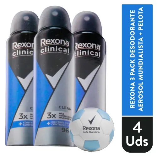 3pk Deo Rexona Clen 450ml Mas Balon