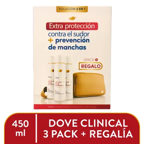 3pk Deo Dove Clin Tono Mas Regalo 450ml