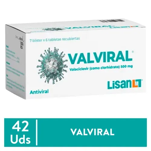 Valviral 500Mg, Precio indicado por unidad